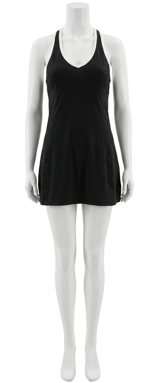 NEW BEYOND YOGA spacedye starting line mini dress in black